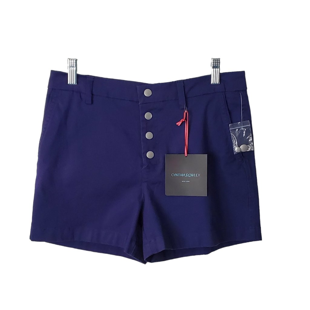 Nwt Cynthia Rowley Snap Front Navy Shorts